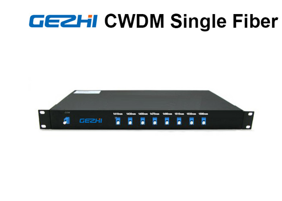 8 kanalen CWDM Mux Demux Simplexuni - Richting 1 RU Rack Mount Single Fiber