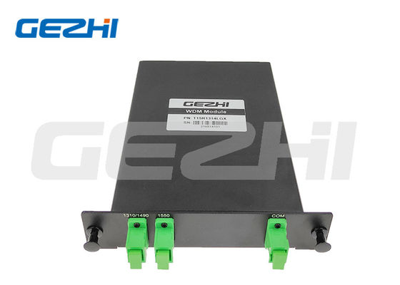 kopen 3 Poorts Filter WDM Splitter 1310/1490/1550nm LGX Cassette Module voor GPON en FTTH Systemen online vervaardiging
