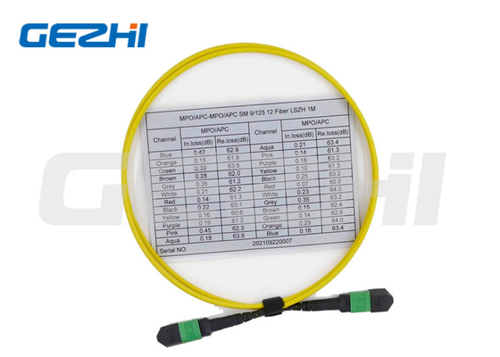 kopen 12 van het vezel Multimode Flard Vrouwelijke OS2 9/125 MPO Kabel van de de Kabelreeks online manufacture