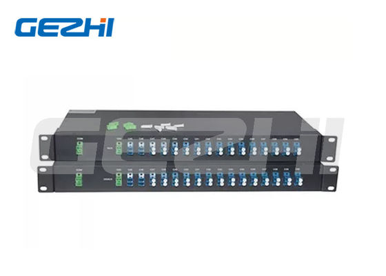 kopen 16 kanalen Dual Fiber DWDM Mux Demux module met 1U Rack Mount LC UPC connector online vervaardiging