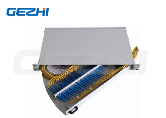 kopen 19 Inch 1U Side Pull Out Rack Mount Fiber Optic Patch Panel met Koudgewalste Stalen Constructie online vervaardiging