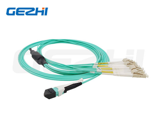 kopen MPO naar LC 8 vezels OM3 50/125μm breakoutkabel met 0,35dB Elite laag verlies voor datacenters online vervaardiging