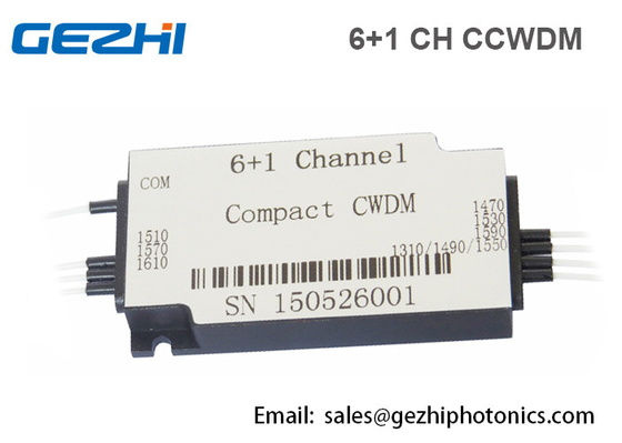 Compacte CWDM 6 + Module van de de Vezel de Optische Multiplextelegraaf van 1CH CWDM Mux Demux