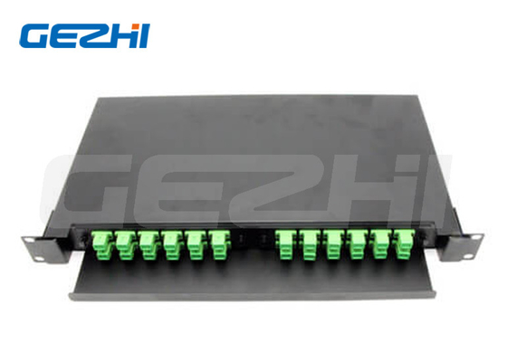 19' 1RU Slide Rail Rack Mount Fiber Optic Patch Panel - 2 metalen FAP