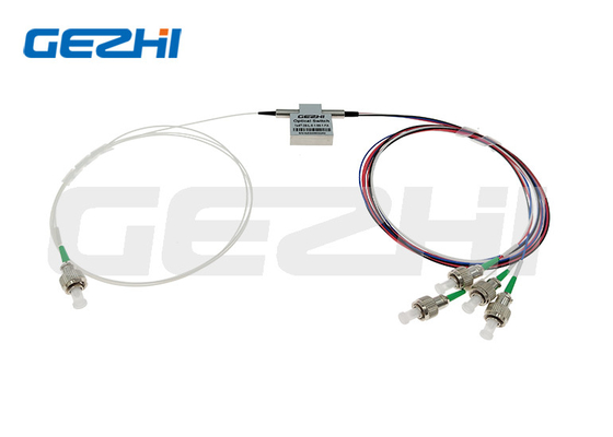 Laag insetsverlies 1x4 T-type mechanische optische schakelaar glasvezel schakelaar 1550nm enkelmodus LC/UPC