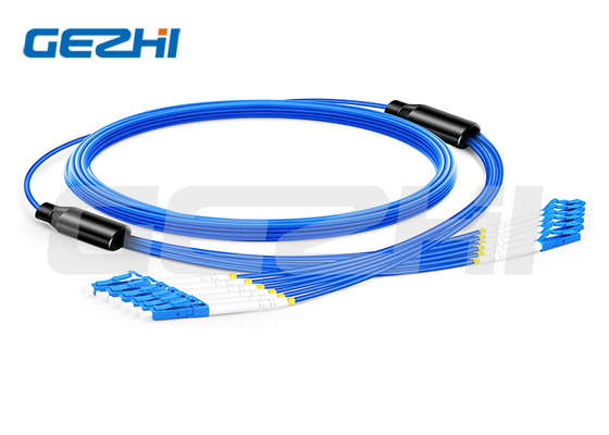 6 vezels OS2 Single Mode LC/SC/FC/ST Verzorgde binnen 3,0 mm Multi-Fiber Breakout Cable